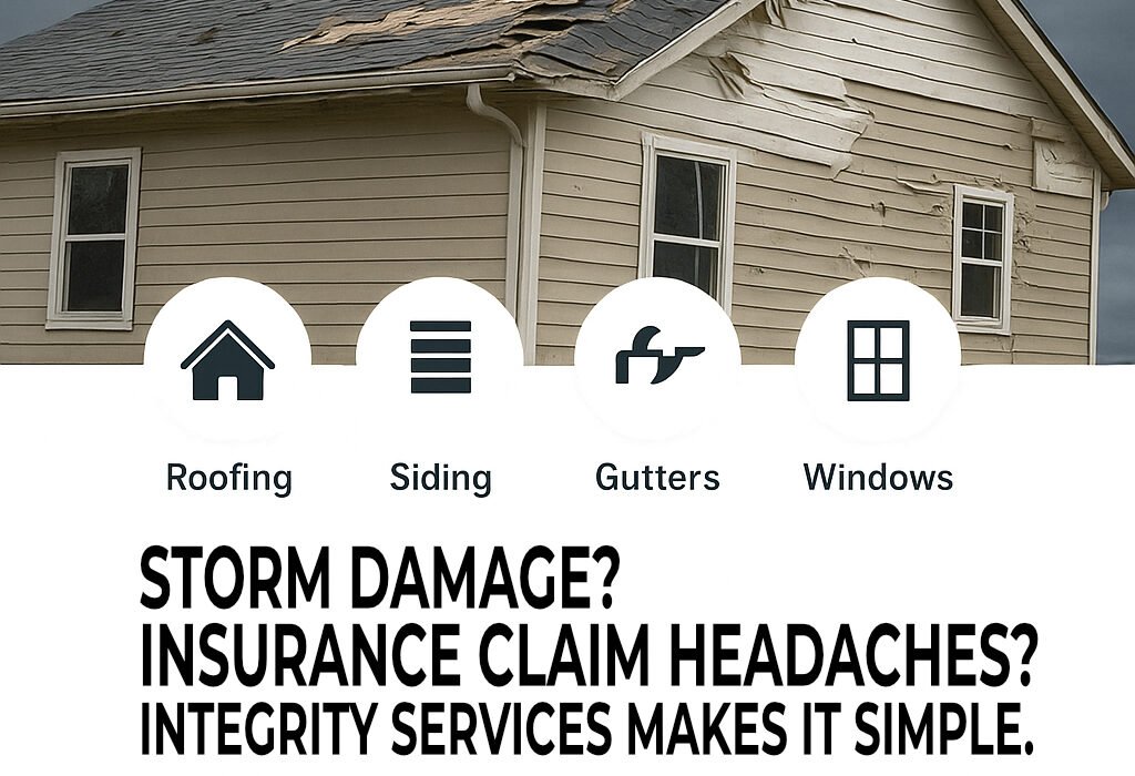 Storm Damage? INSURANCE CLAIM HEADACHES? 3 IntegrityServices FacebookAd StormDamage OneCallFixesItAll